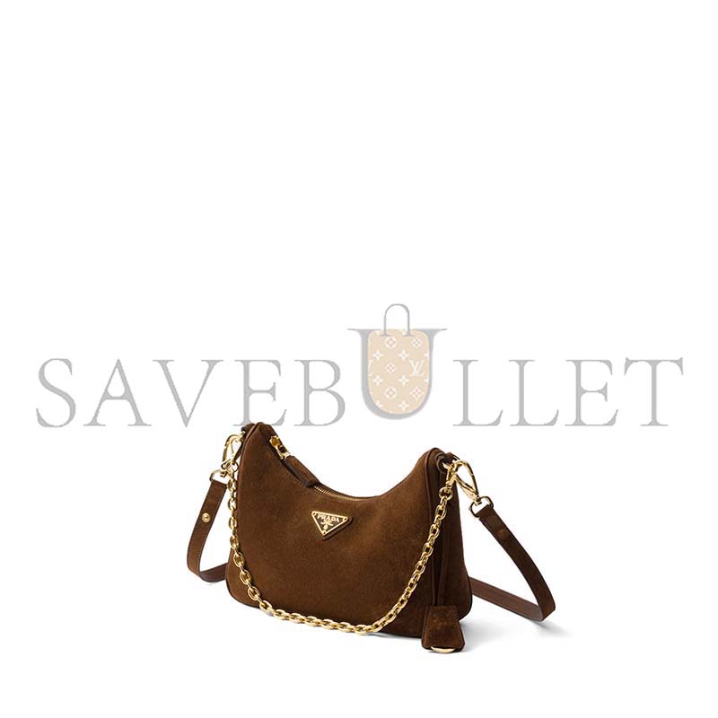 PRADA MINI RE-EDITION SHOULDER BAG IN SUEDE  (22*18*6cm)